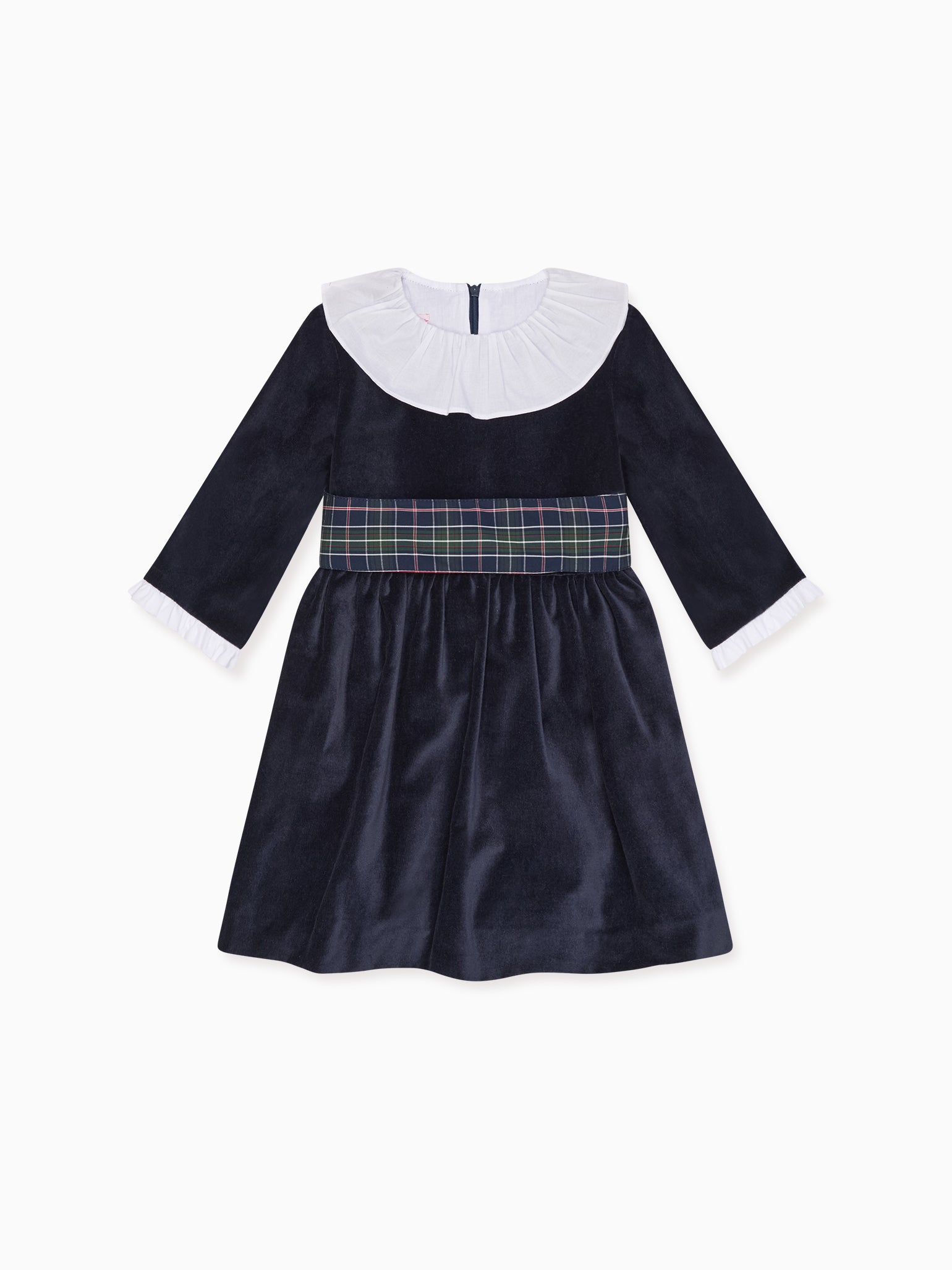 Navy Nola Velvet Girl Dress