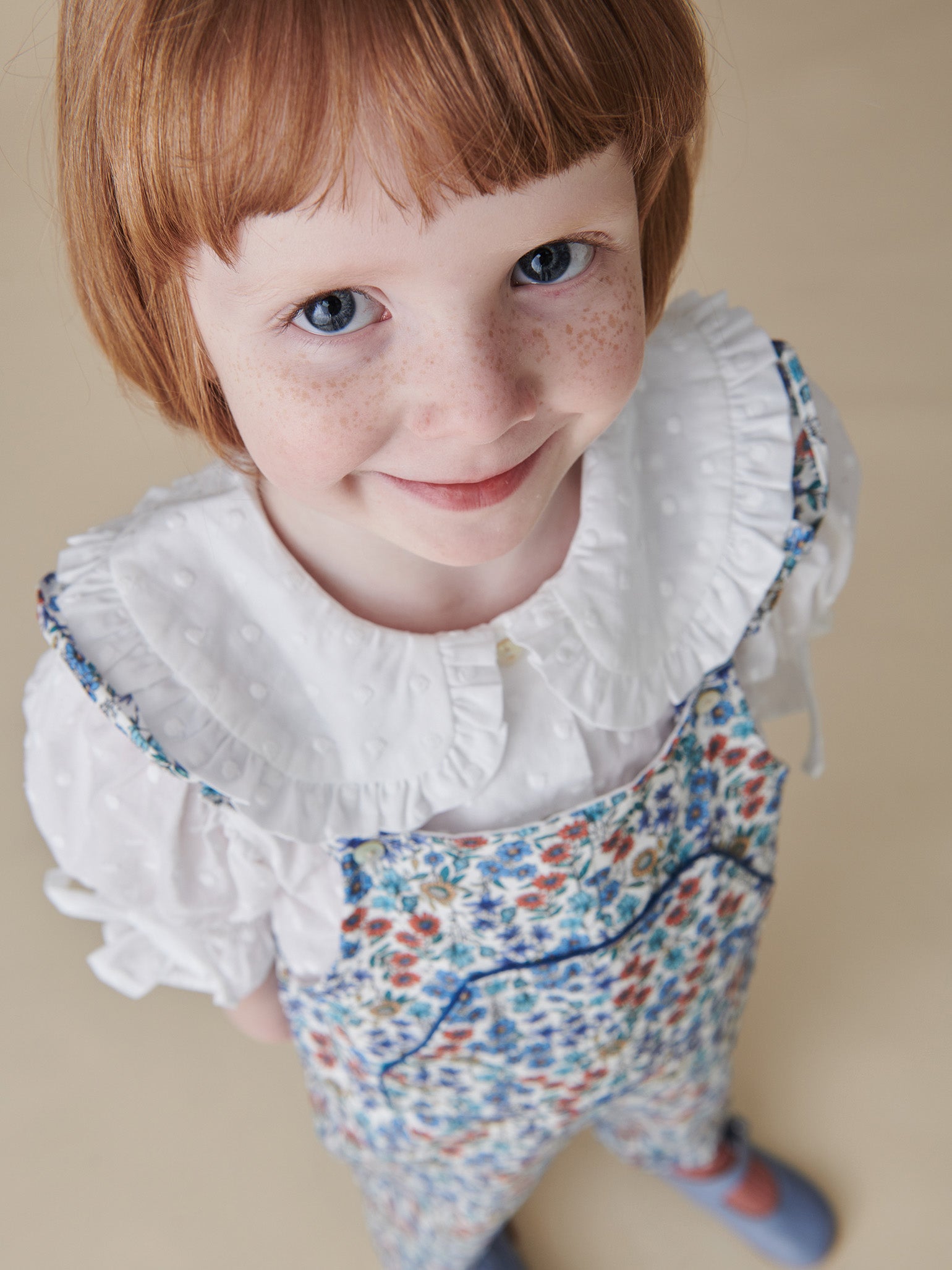 White Polka Dot Sarita Girl Shirt