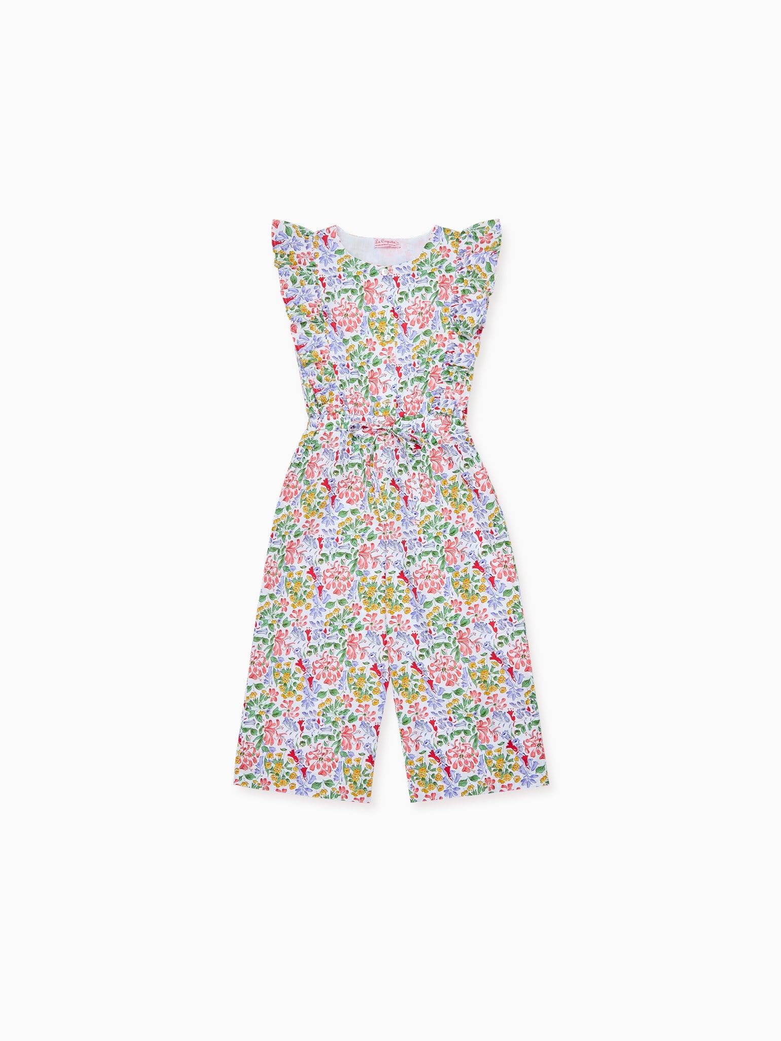 Red Floral Olina Girl Playsuit