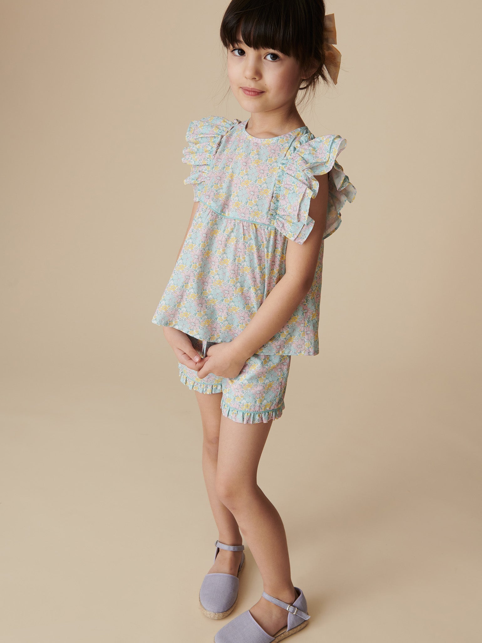 Aqua Floral Oria Girl Set