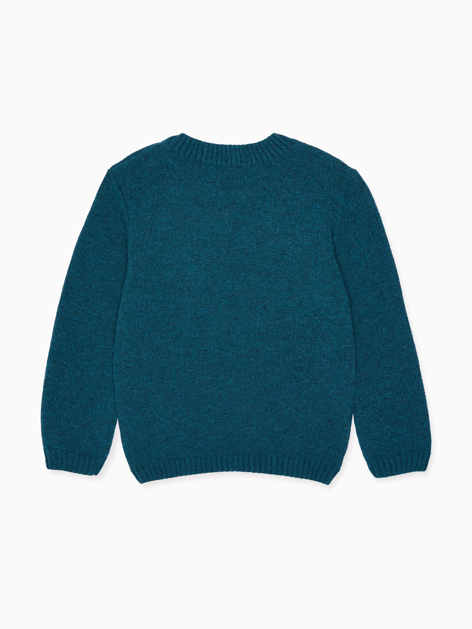 Teal Oso Merino Intarsia Kids Jumper