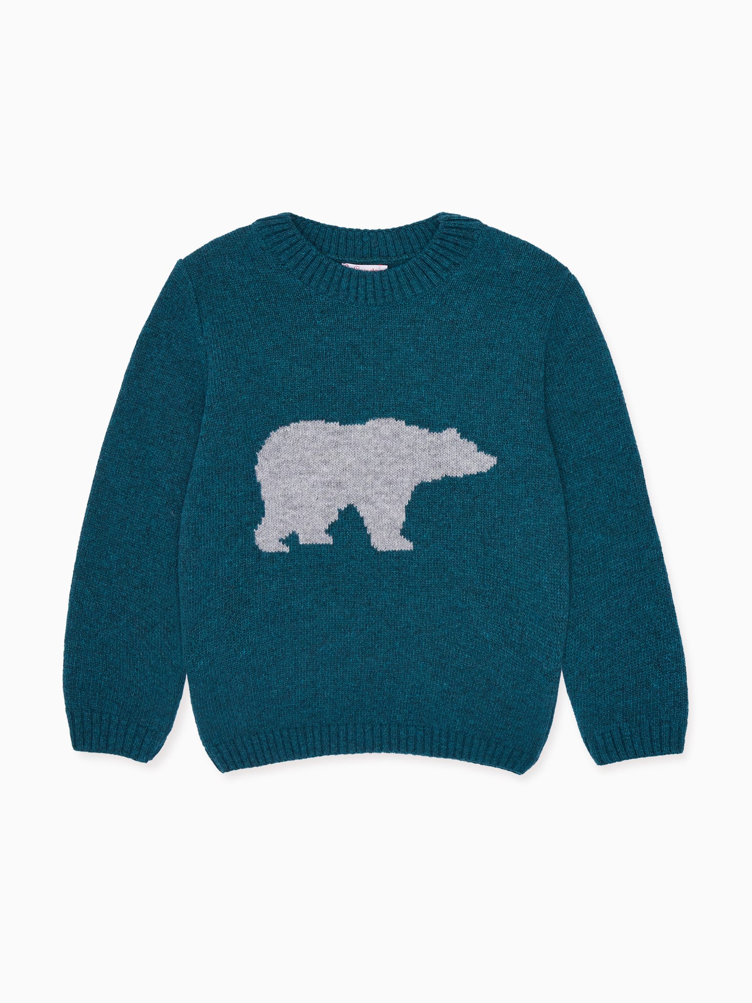 Teal Oso Merino Intarsia Kids Jumper