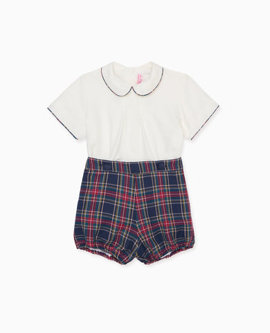 Navy Tartan Pablo Baby Boy Set