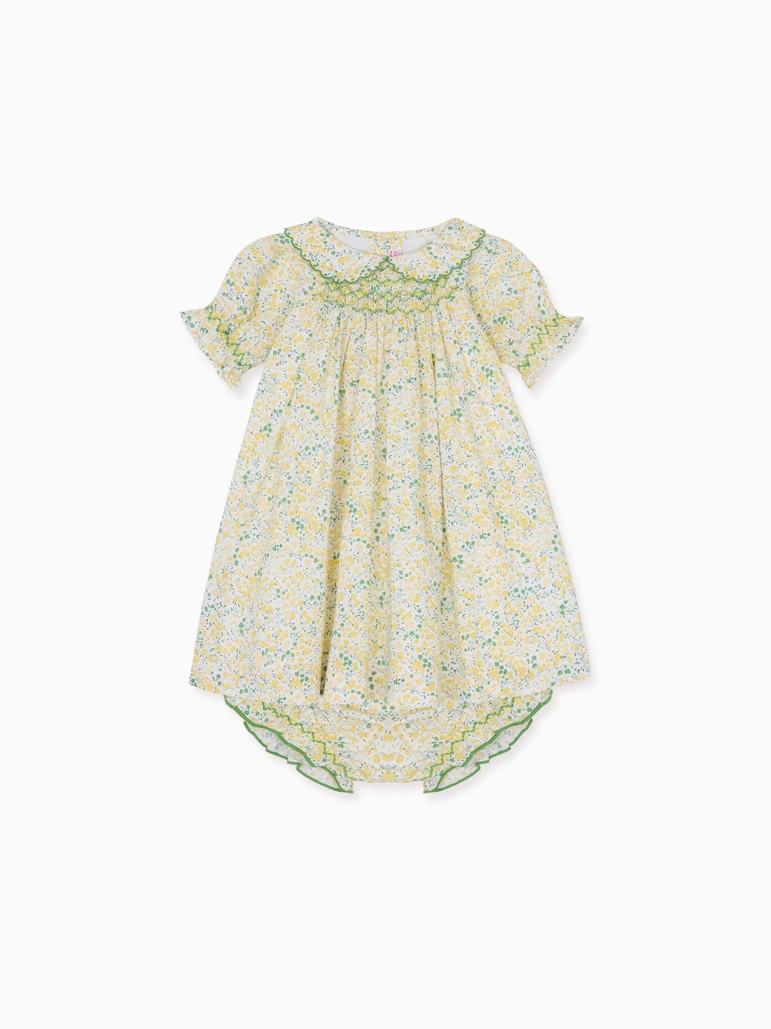 Yellow Floral Palma Baby Girl Hand-Smocked Set