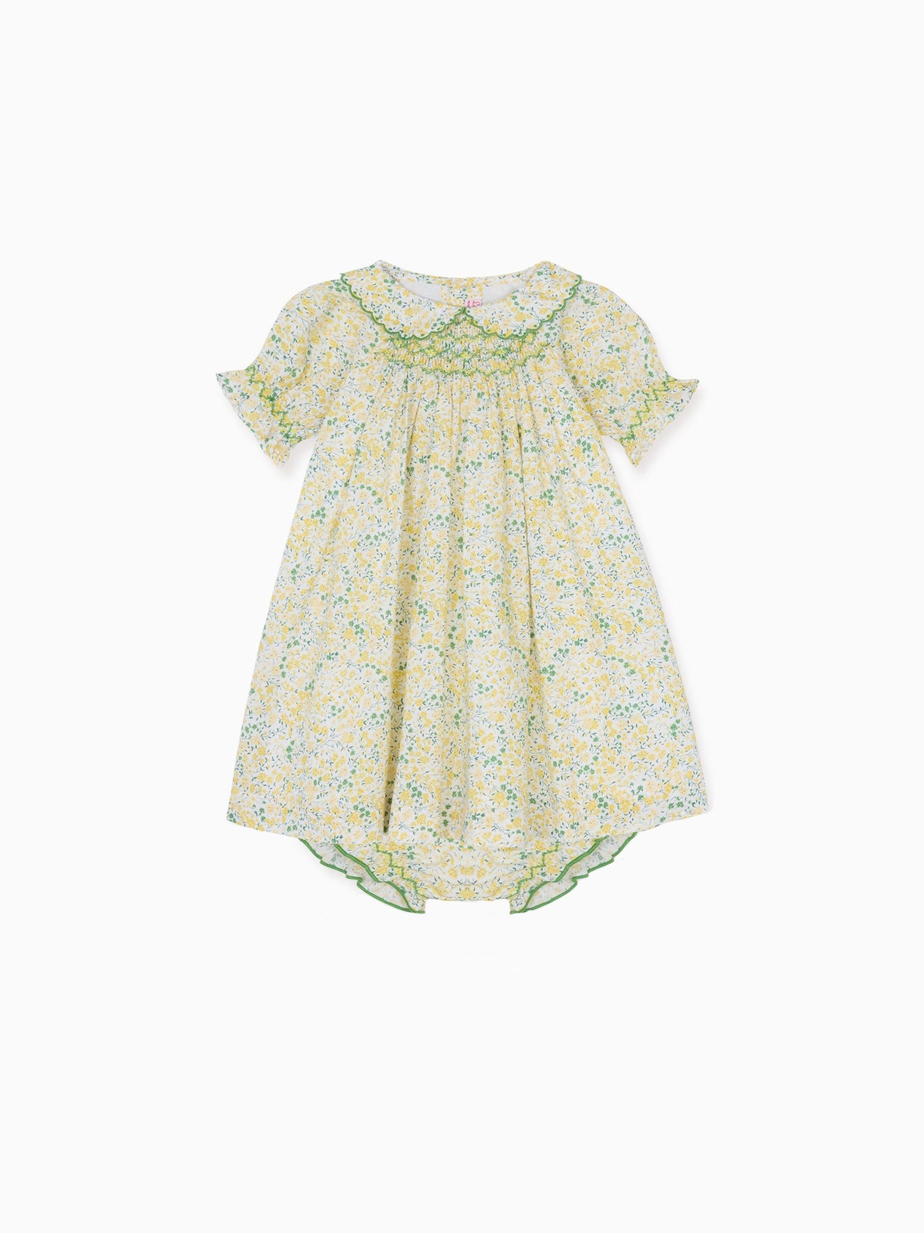 Yellow Floral Palma Baby Girl Hand-Smocked Set