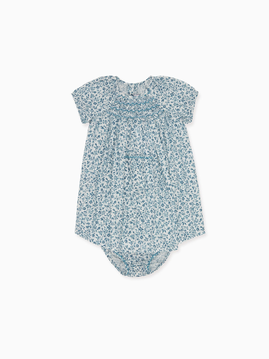 Blue Floral Patty Baby Girl Hand-Smocked Set – La Coqueta Kids