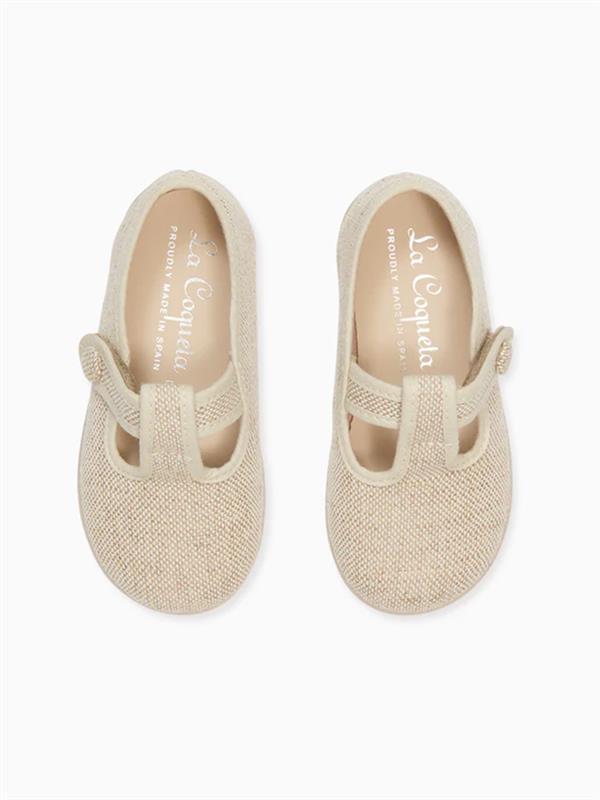 Sand Pedro Canvas Baby T-Bar Espadrille