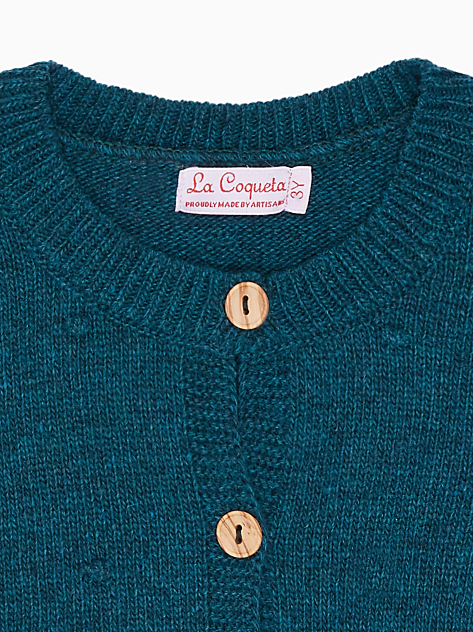 Teal Ramas Merino Baby Cardigan