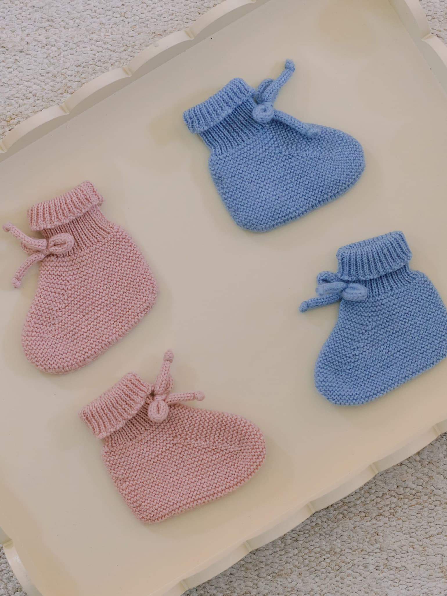 Blue Rimevera Merino Baby Booties