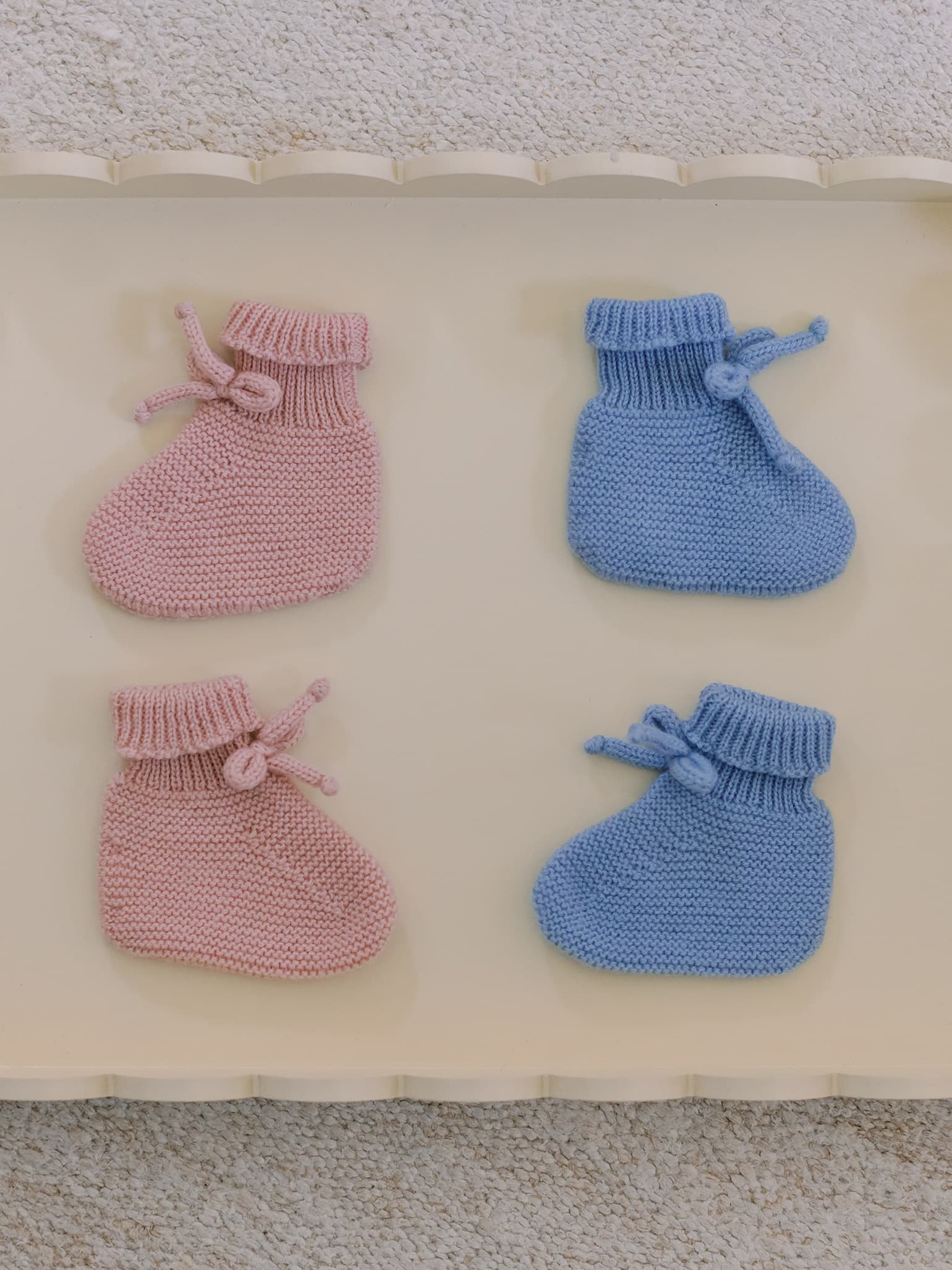 Pink Rimevera Merino Baby Girl Booties