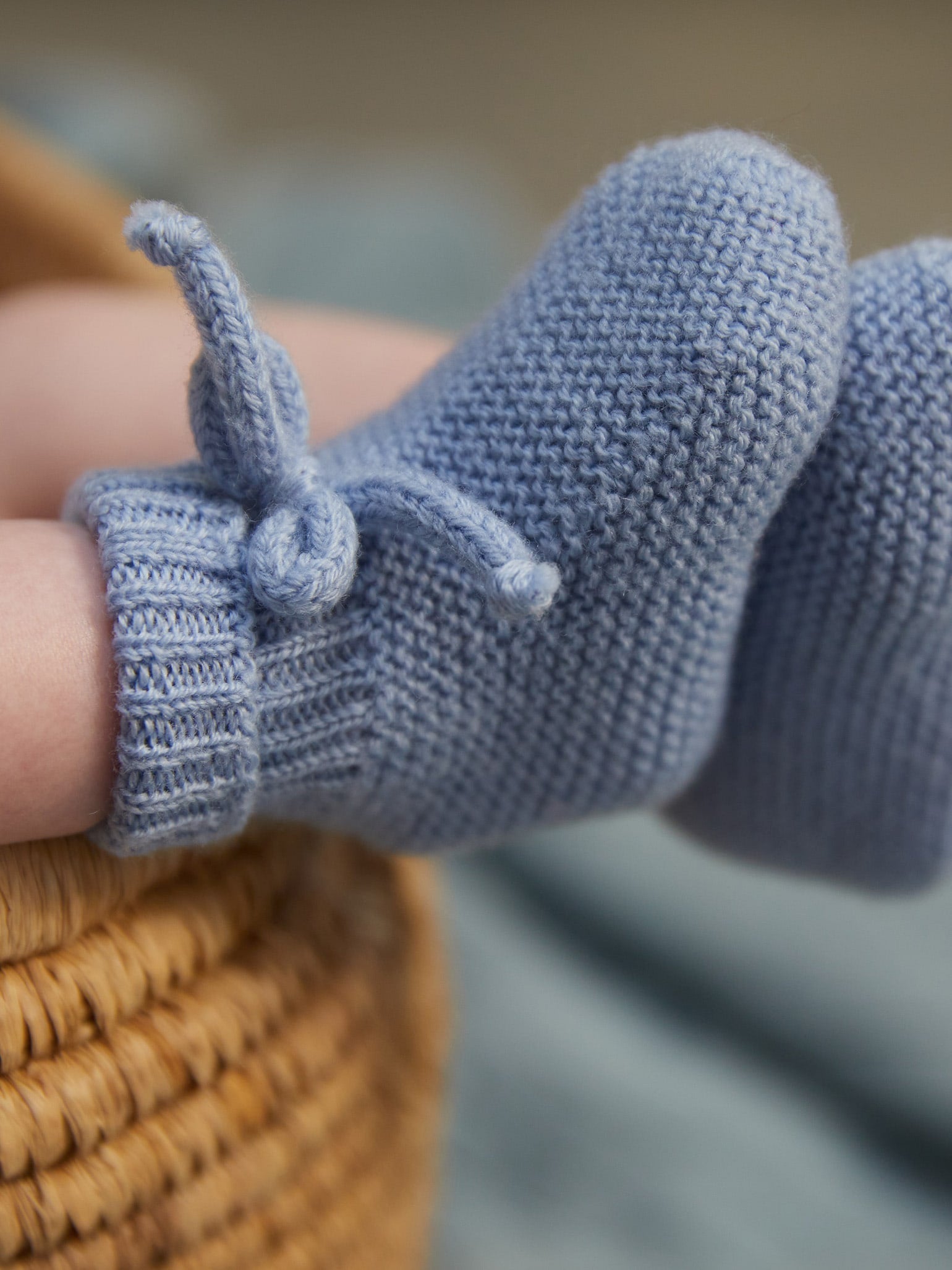 Blue Rimevera Merino Baby Booties