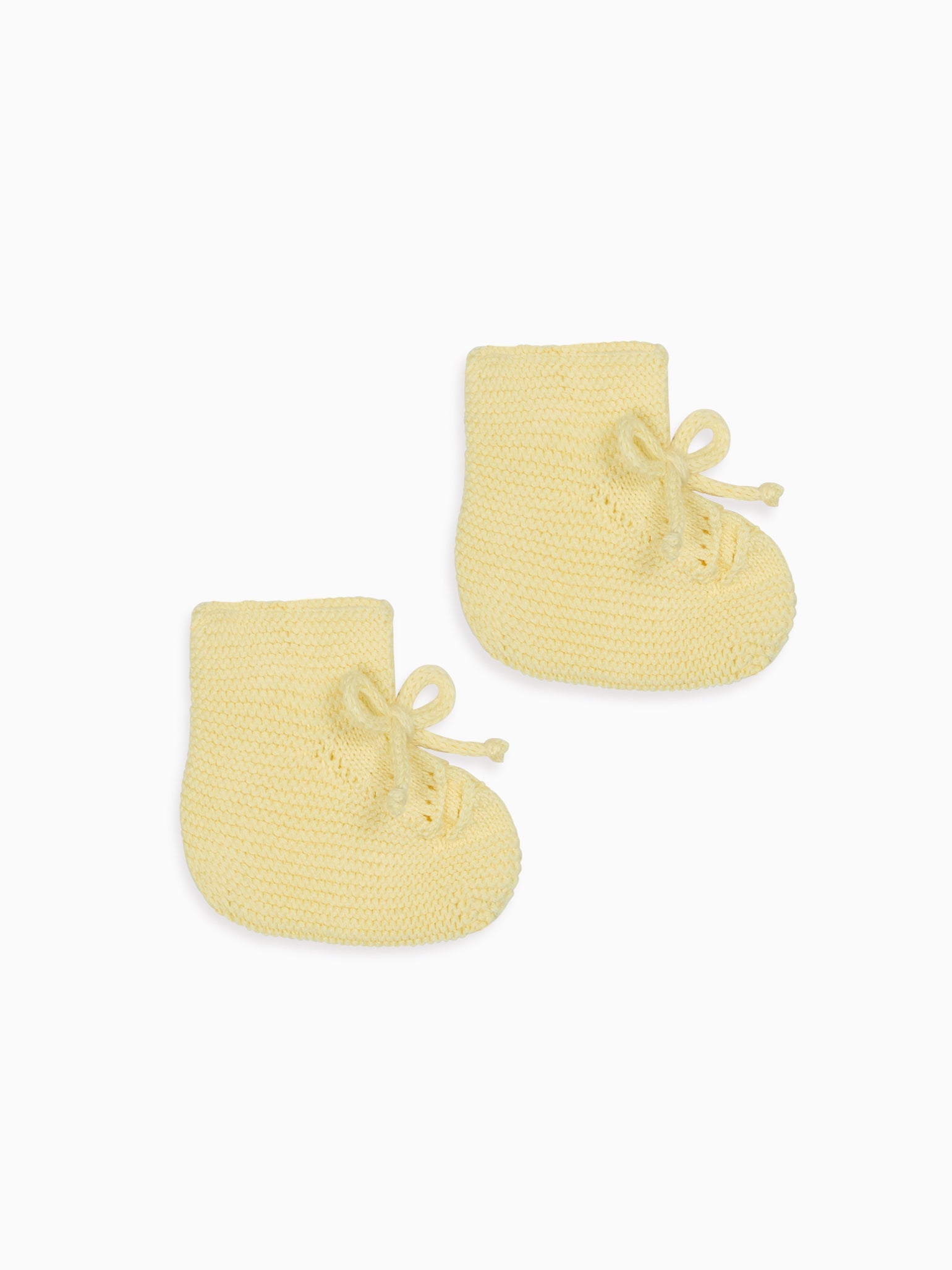 Lemon Rimevera Cotton Baby Knitted Booties