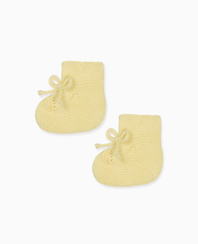 Lemon Rimevera Cotton Baby Knitted Booties