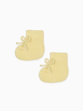 Lemon Rimevera Cotton Baby Knitted Booties