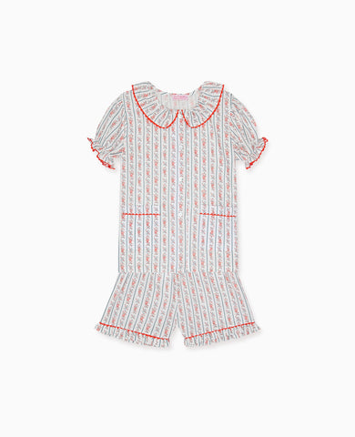 Ivory Floral Stripe Rinela Girl Pyjamas