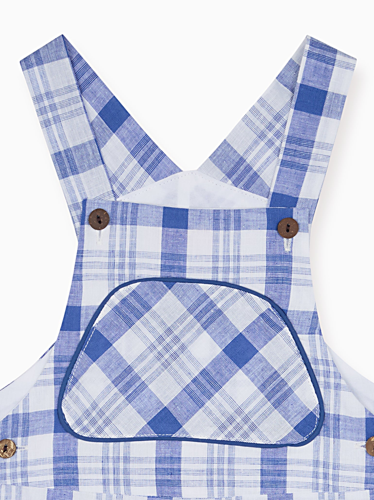 Blue Check Ringo Baby Dungarees