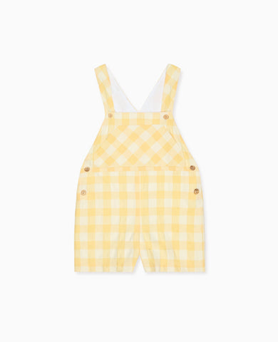 Yellow Gingham Ringo Baby Dungarees