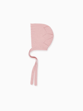 Pink Rixo Merino Baby Girl Bonnet