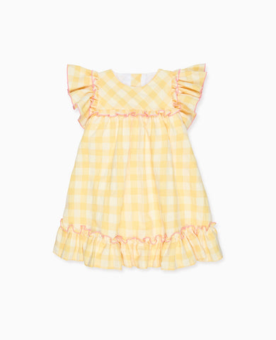 Yellow Gingham Rosa Girl Empire Dress