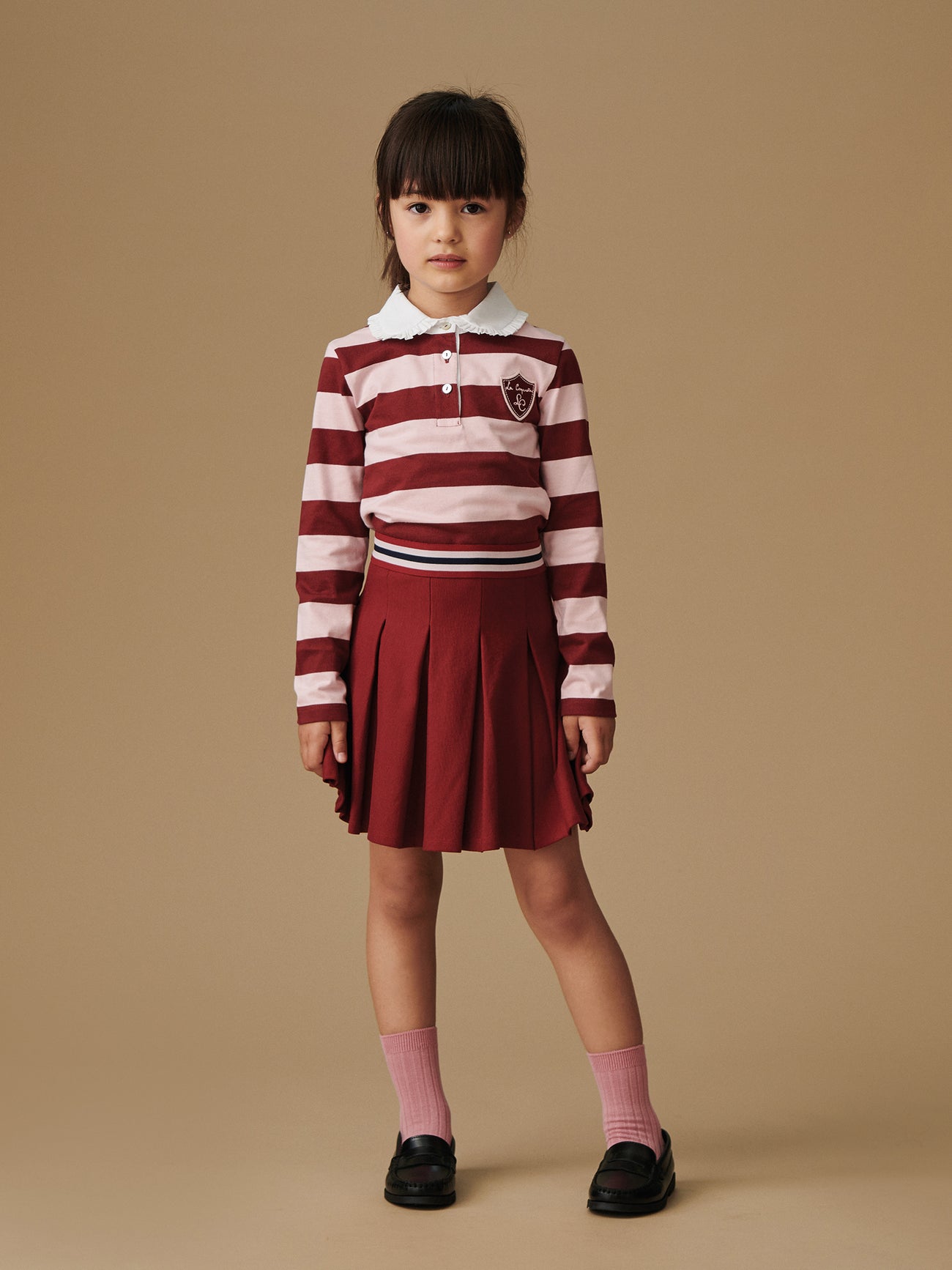 Burgundy Isabela Girl Pleated Skirt