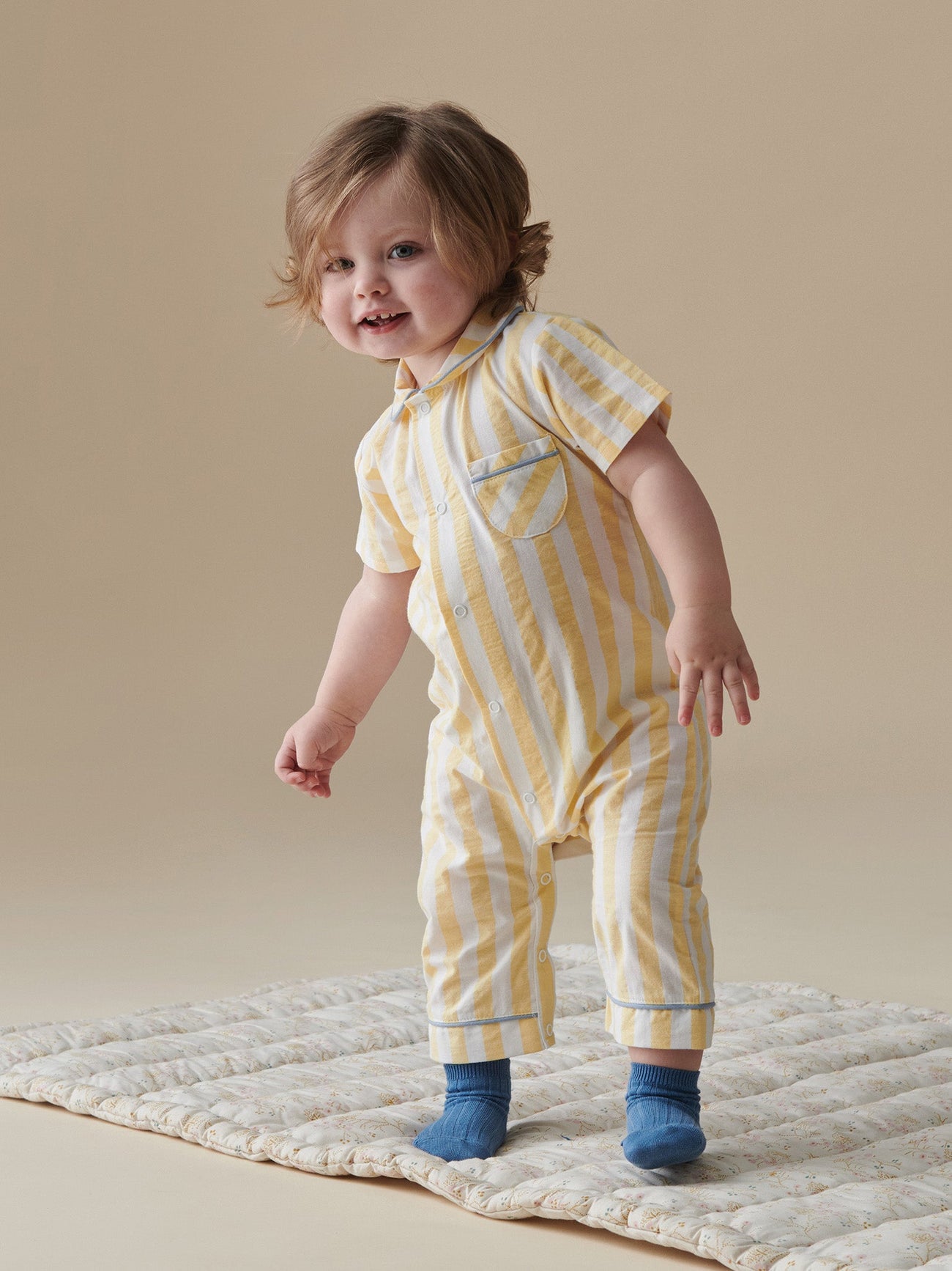 Lemon Stripe Santana Baby Pyjamas