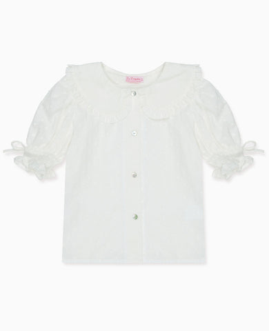 White Polka Dot Sarita Girl Shirt