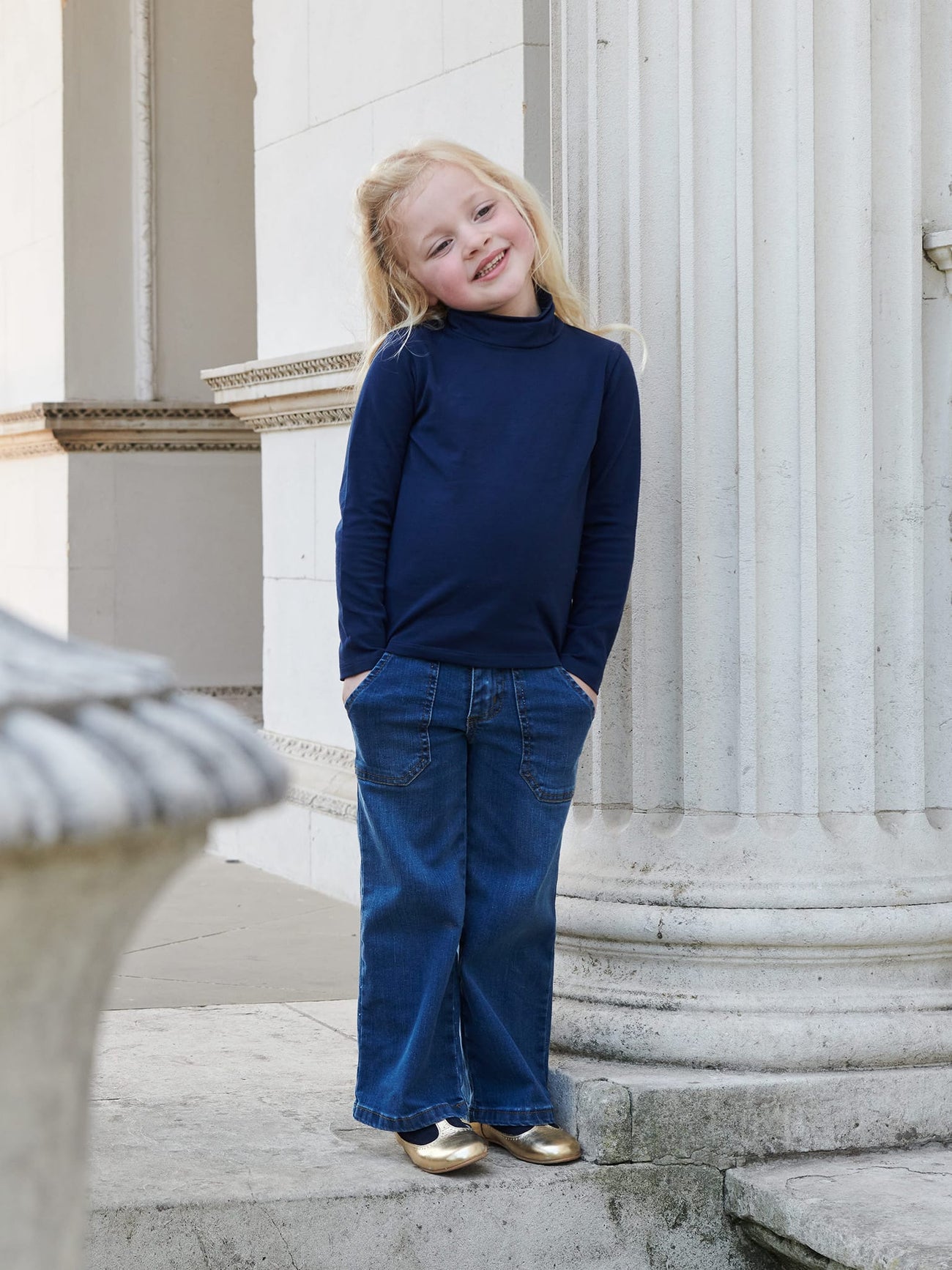 Navy Jersey Sarto Kids Top