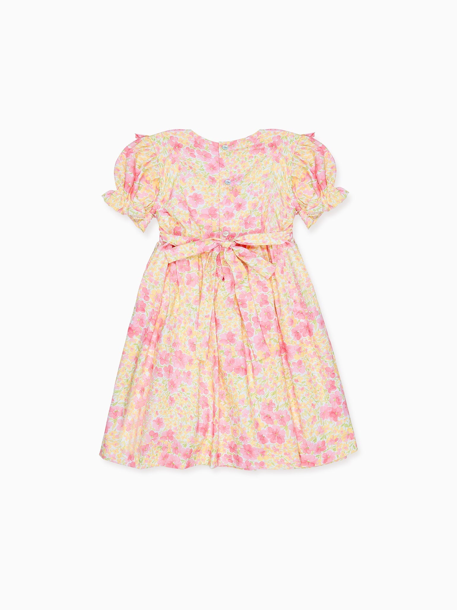 Pink Floral Silvana Girl Hand-Smocked Dress