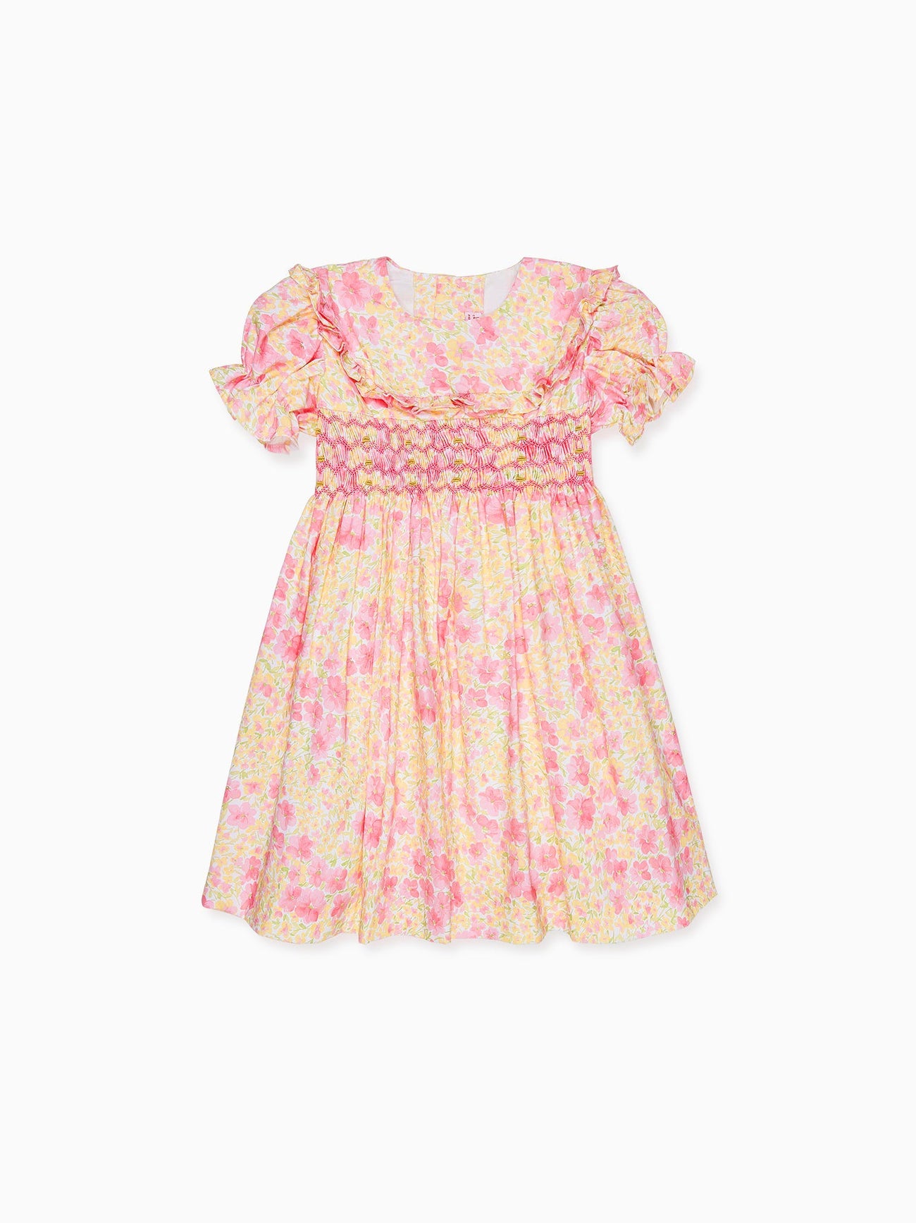 Pink Floral Silvana Girl Hand-Smocked Dress