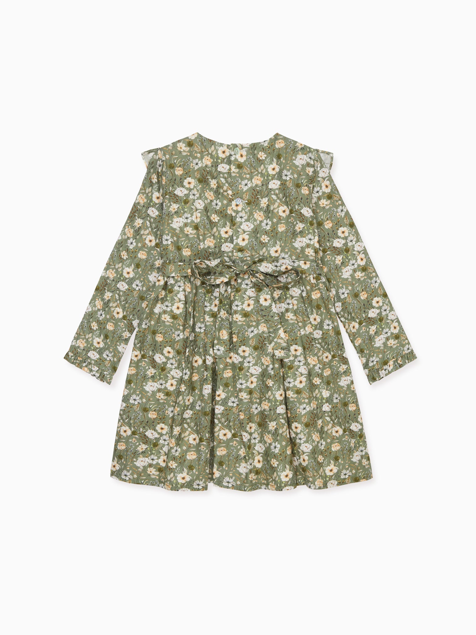 Sage Floral Silvana Girl Hand-Smocked Dress