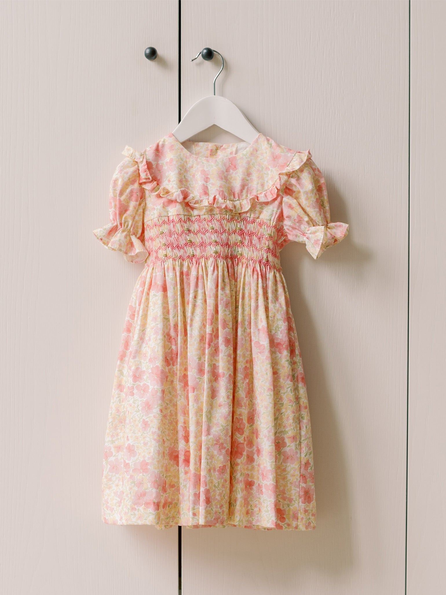 Pink Floral Silvana Girl Hand-Smocked Dress