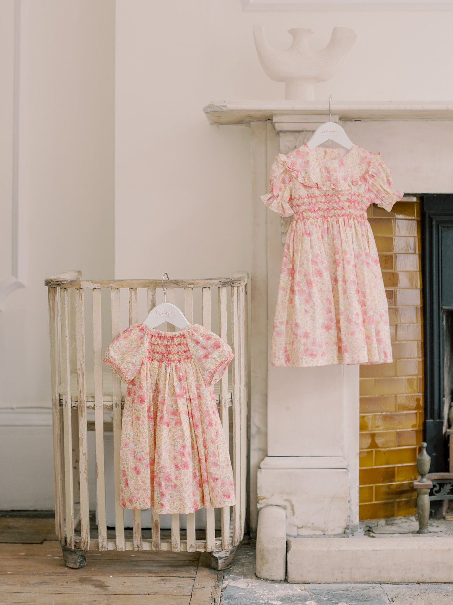 Pink Floral Silvana Girl Hand-Smocked Dress