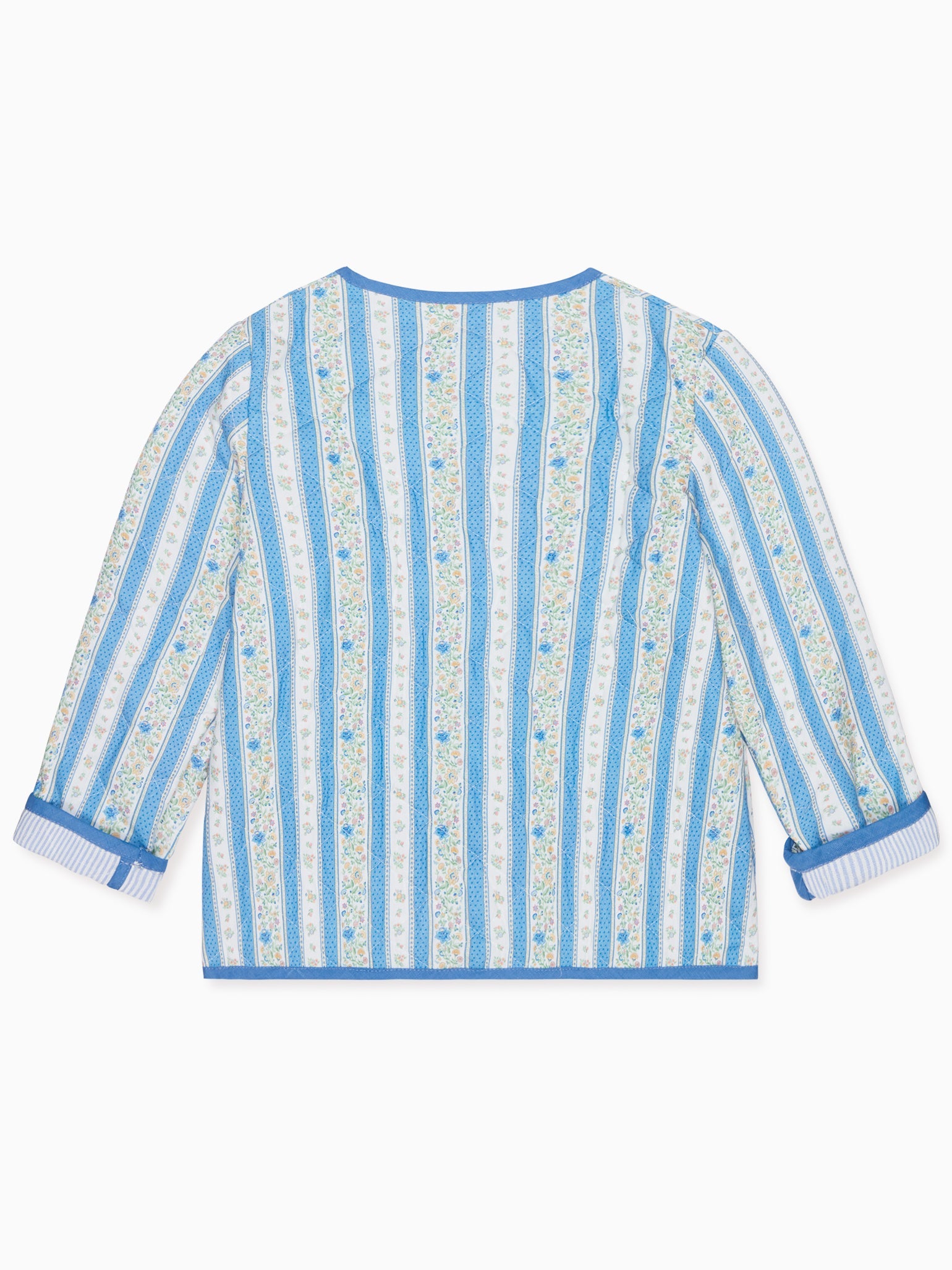 Blue Floral Stripe Susana Girl Jacket