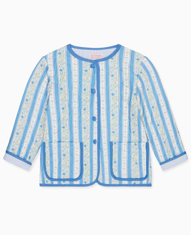 Blue Floral Stripe Susana Girl Jacket