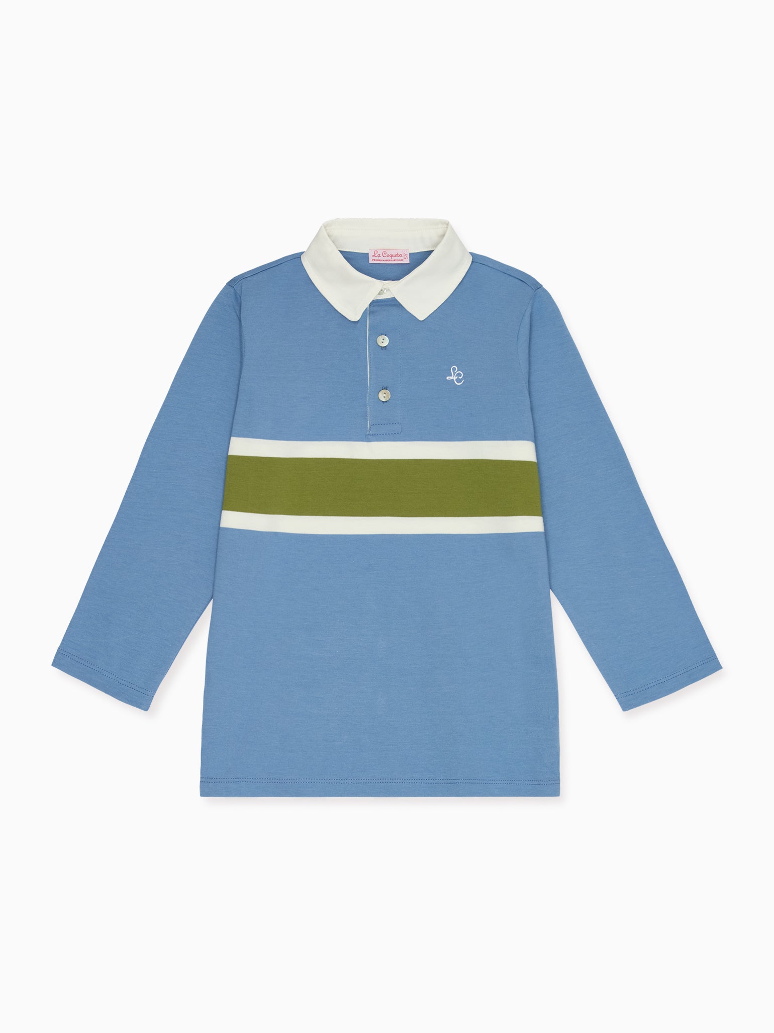 Blue Stripe Tijo Long Sleeve Boy Rugby Shirt