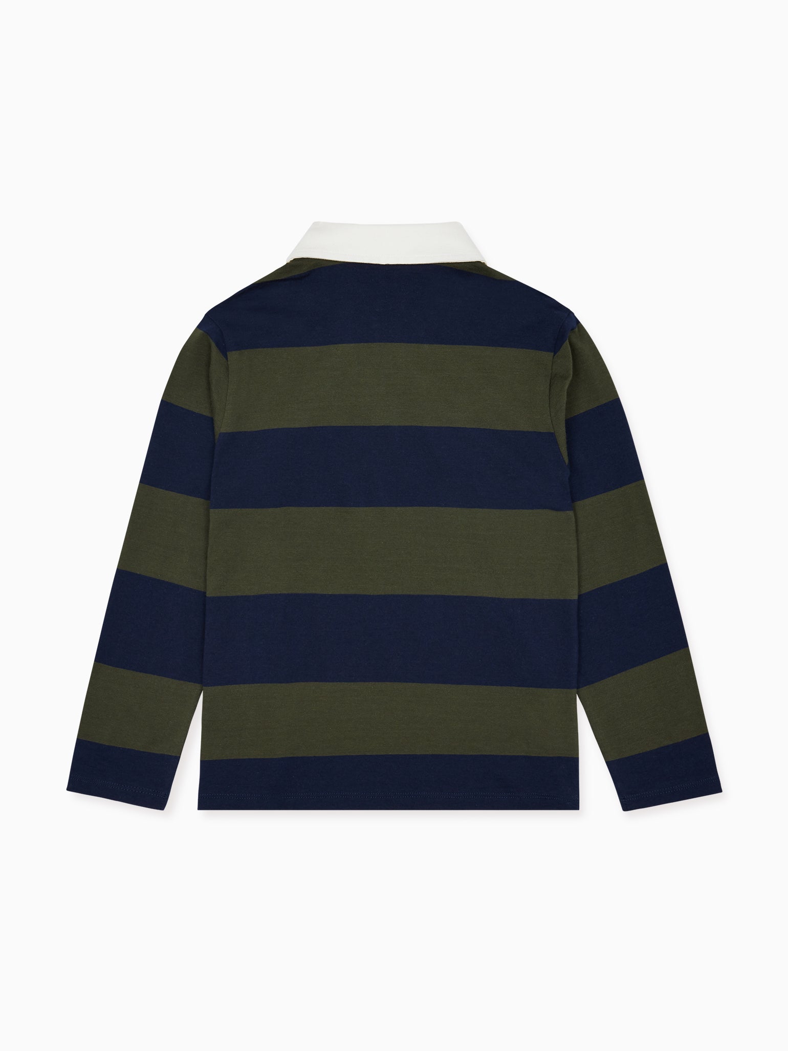 Green Stripe Tijo Long Sleeve Kids Rugby Top