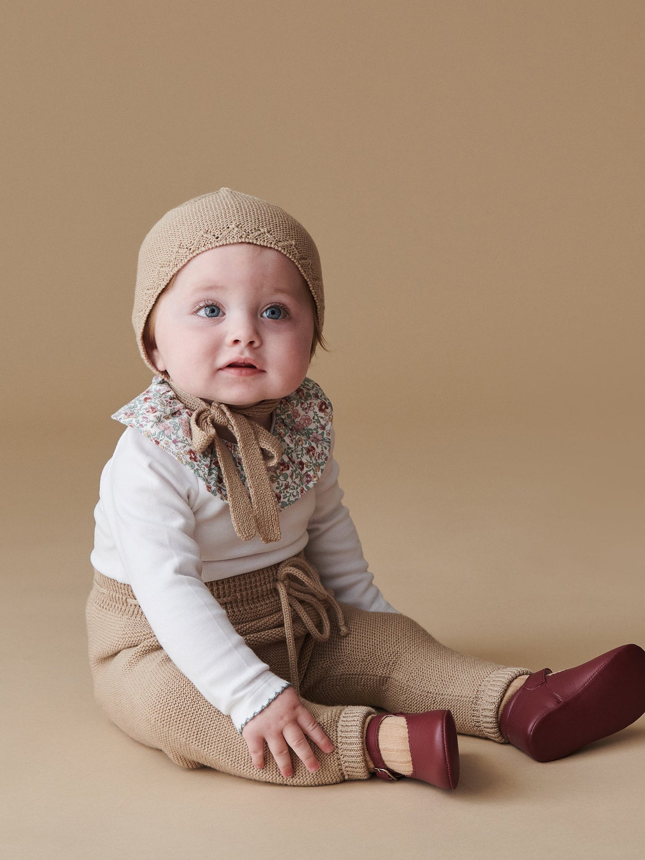 Camel Augusto Merino Baby Knitted Trousers