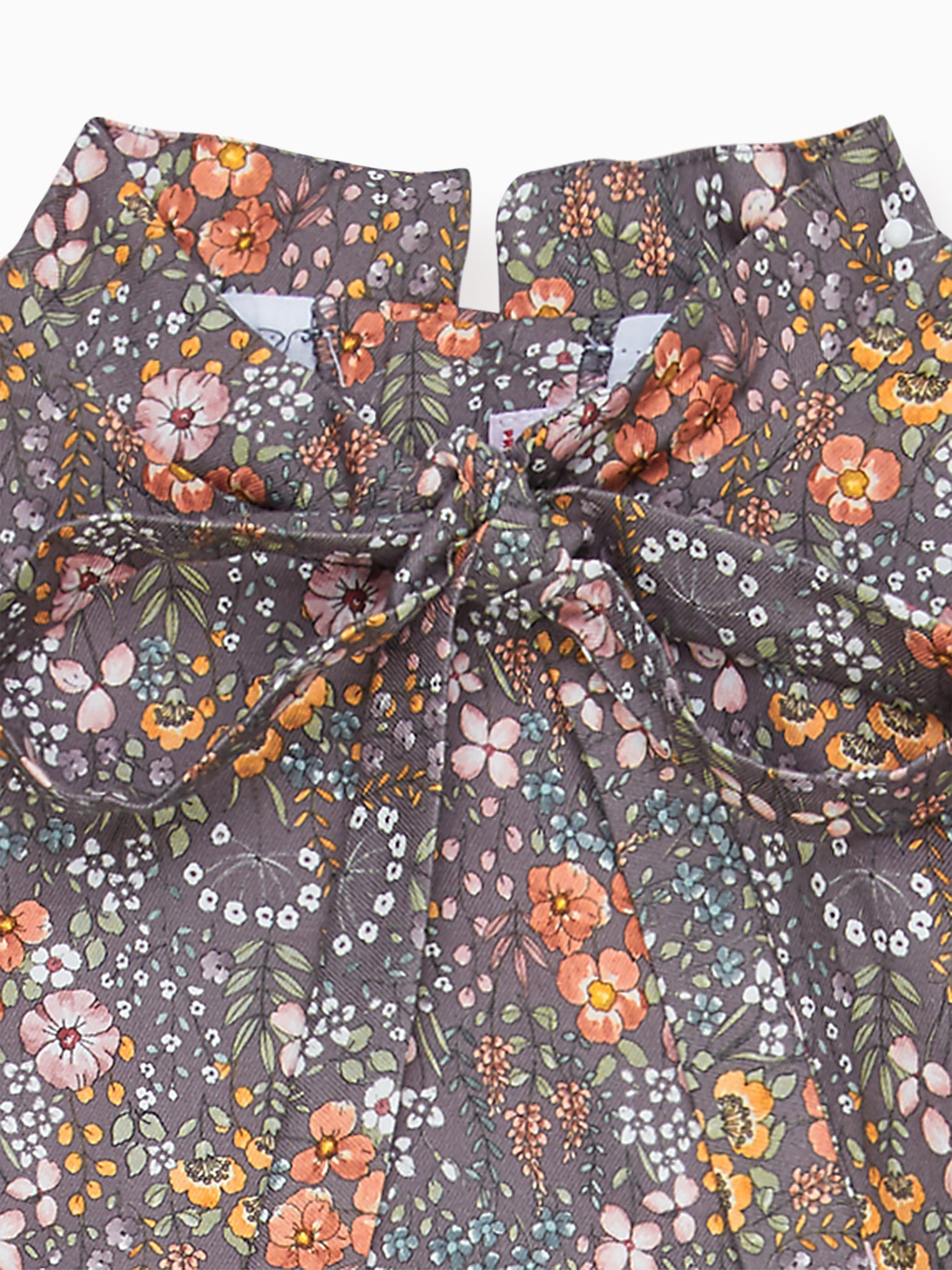 Taupe Floral Valerie Girl Drop Waist Dress