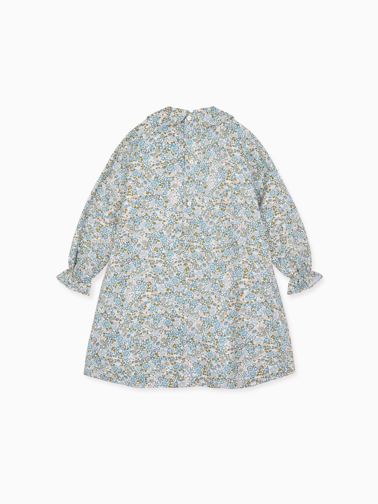 Blue Floral Valia Girl Smock Dress