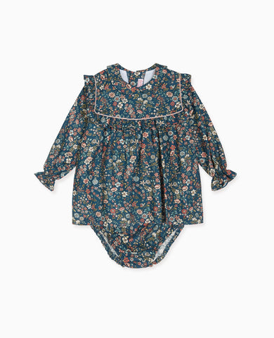 Navy Floral Vela Baby Girl Set