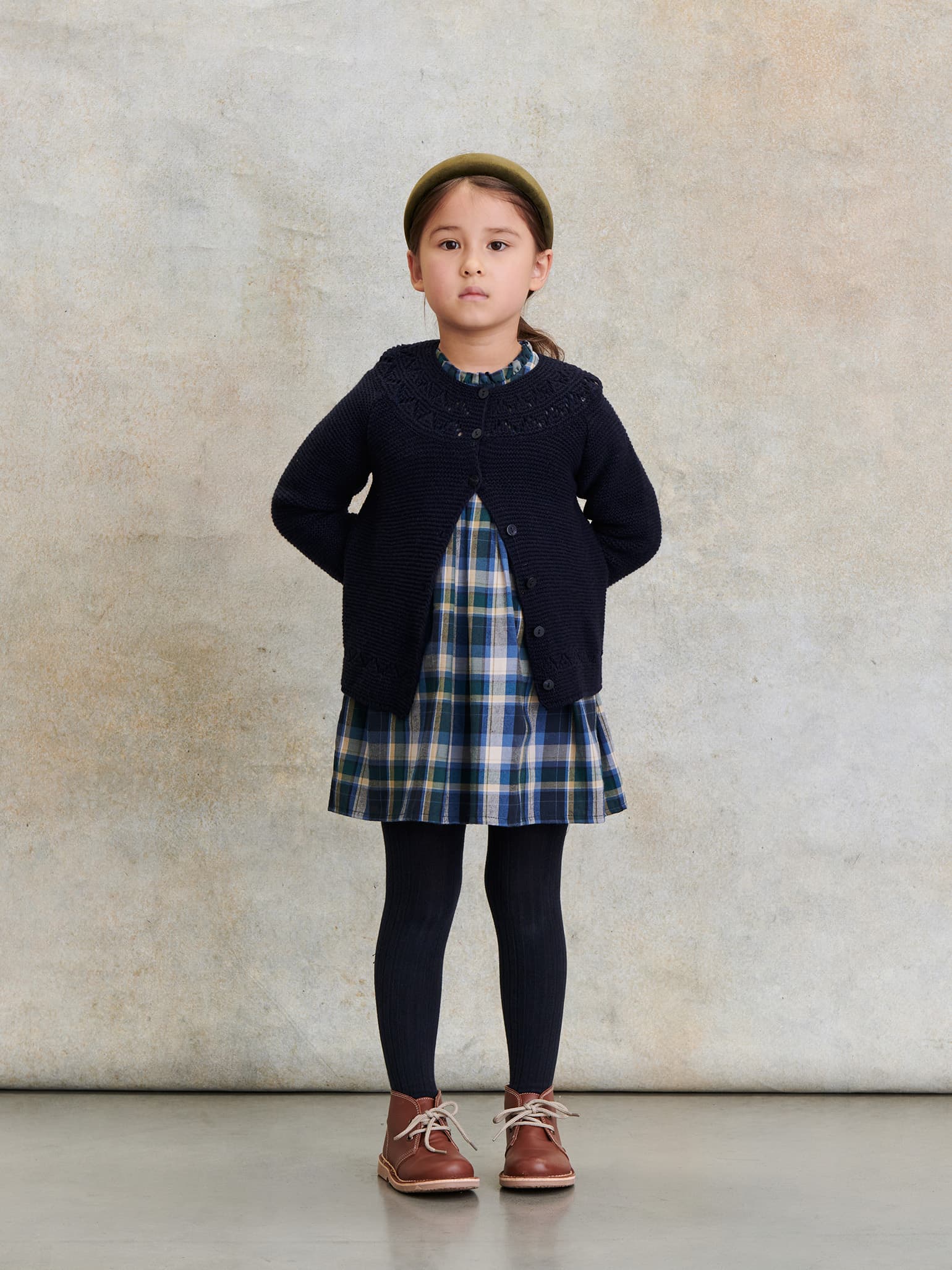 Navy Ivana Merino Girl Cardigan