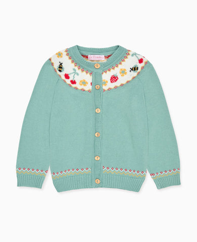 Sage Green Verano Cotton Girl Cardigan