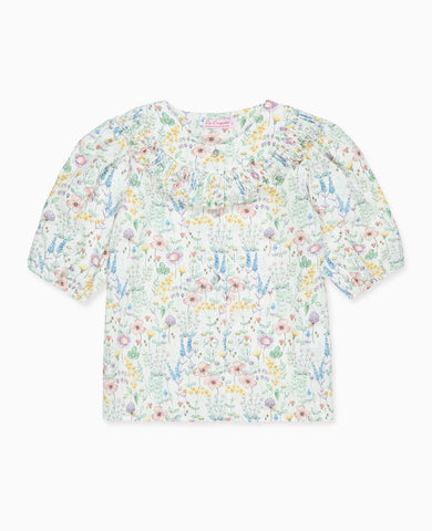 Ivory Floral Violetta Girl Shirt