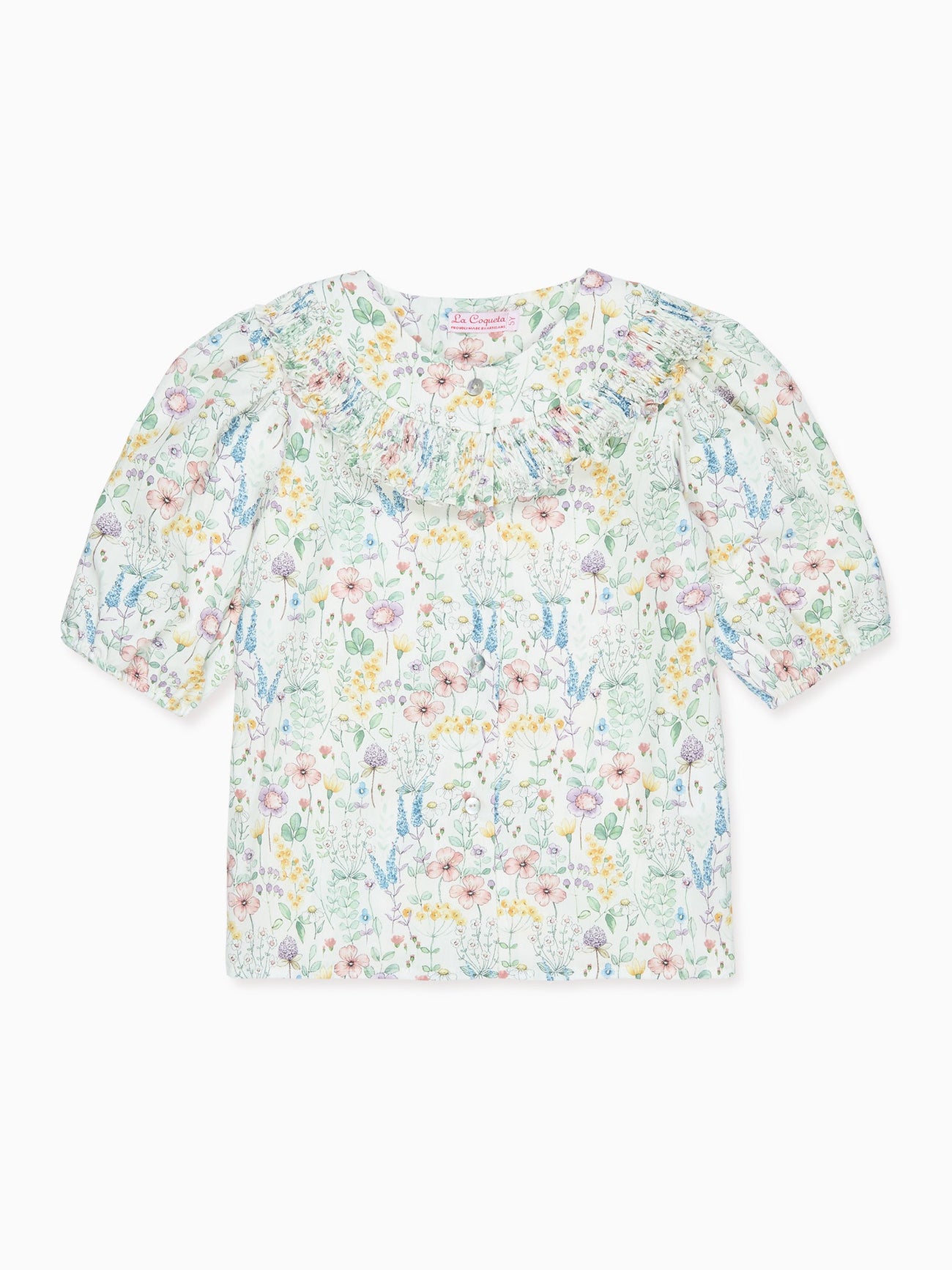 Ivory Floral Violetta Girl Shirt