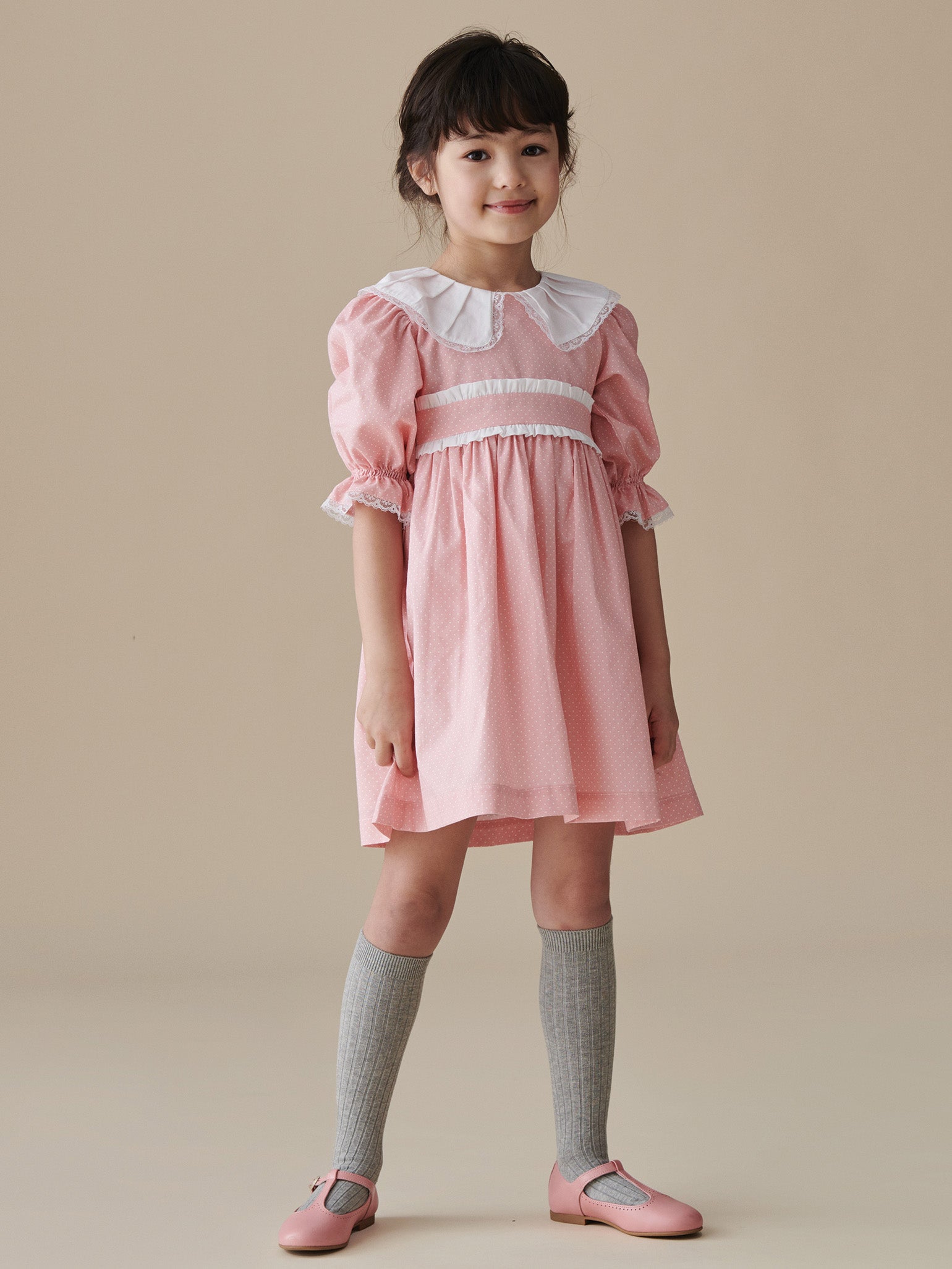 Pink Polka Dot Viviana Girl Dress