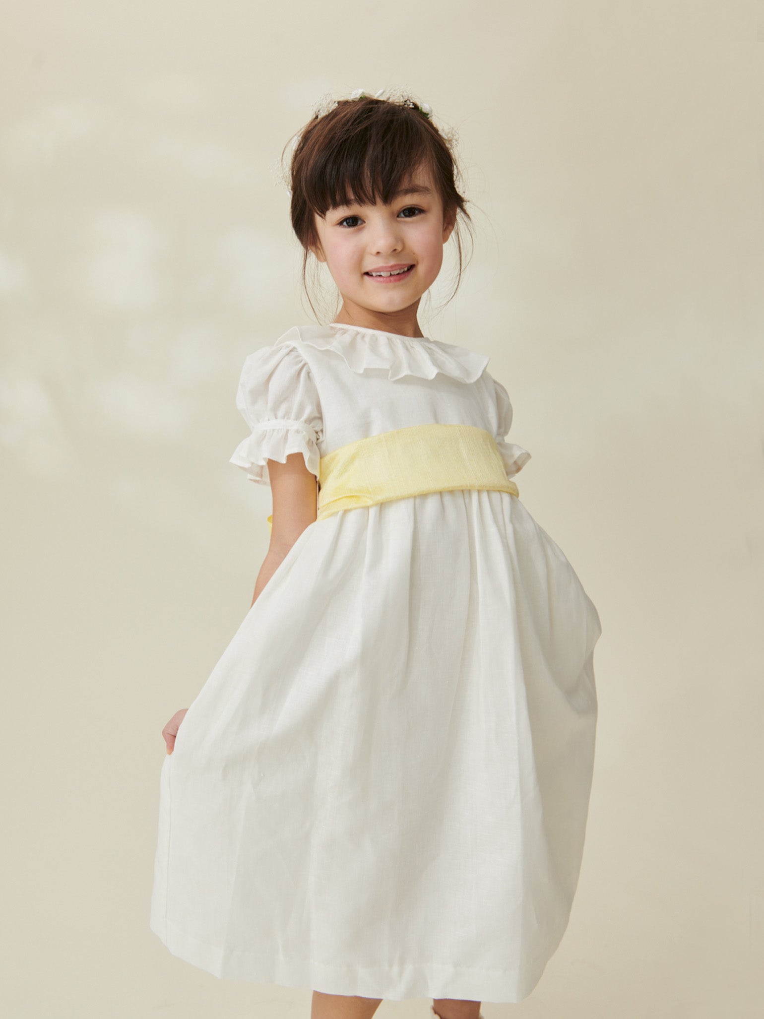 Girls White Dresses Simple Party Lace La Coqueta Kids