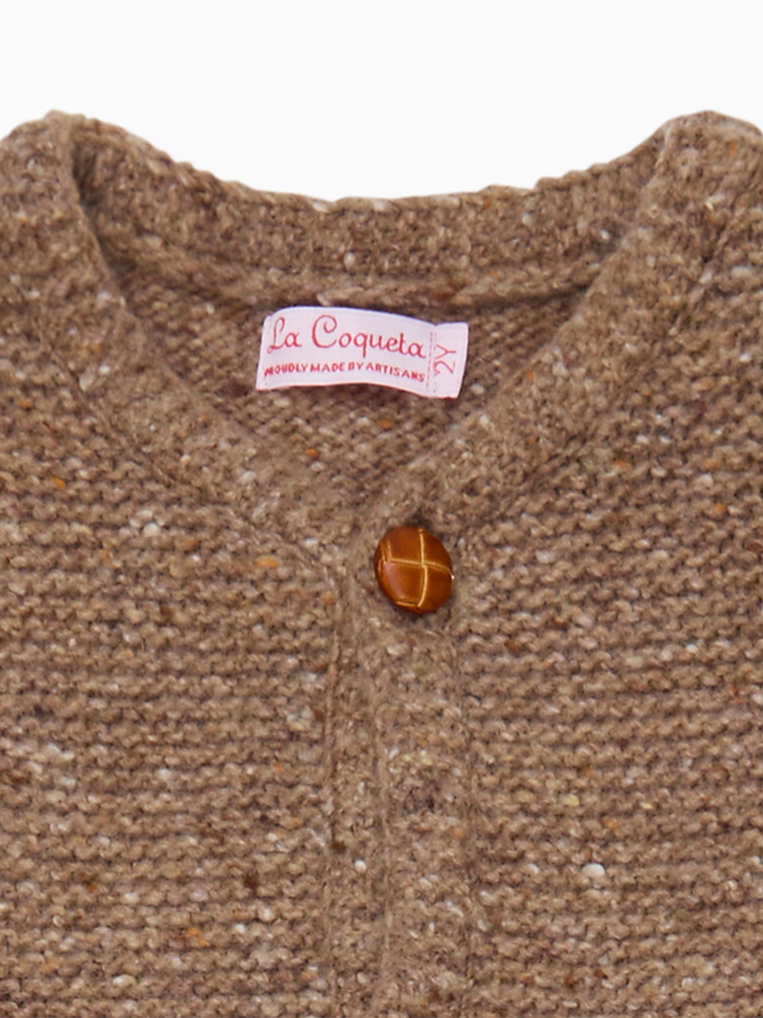 Taupe Zas Merino Baby Cardigan