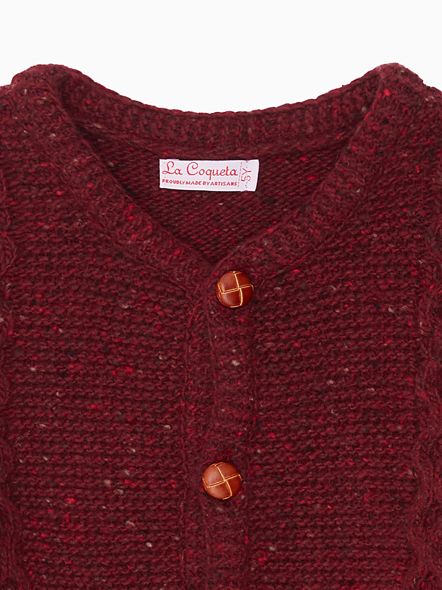 Burgundy Zas Merino Boy Cardigan