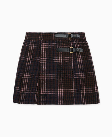 Beige Check Zola Girl Kilt Skirt