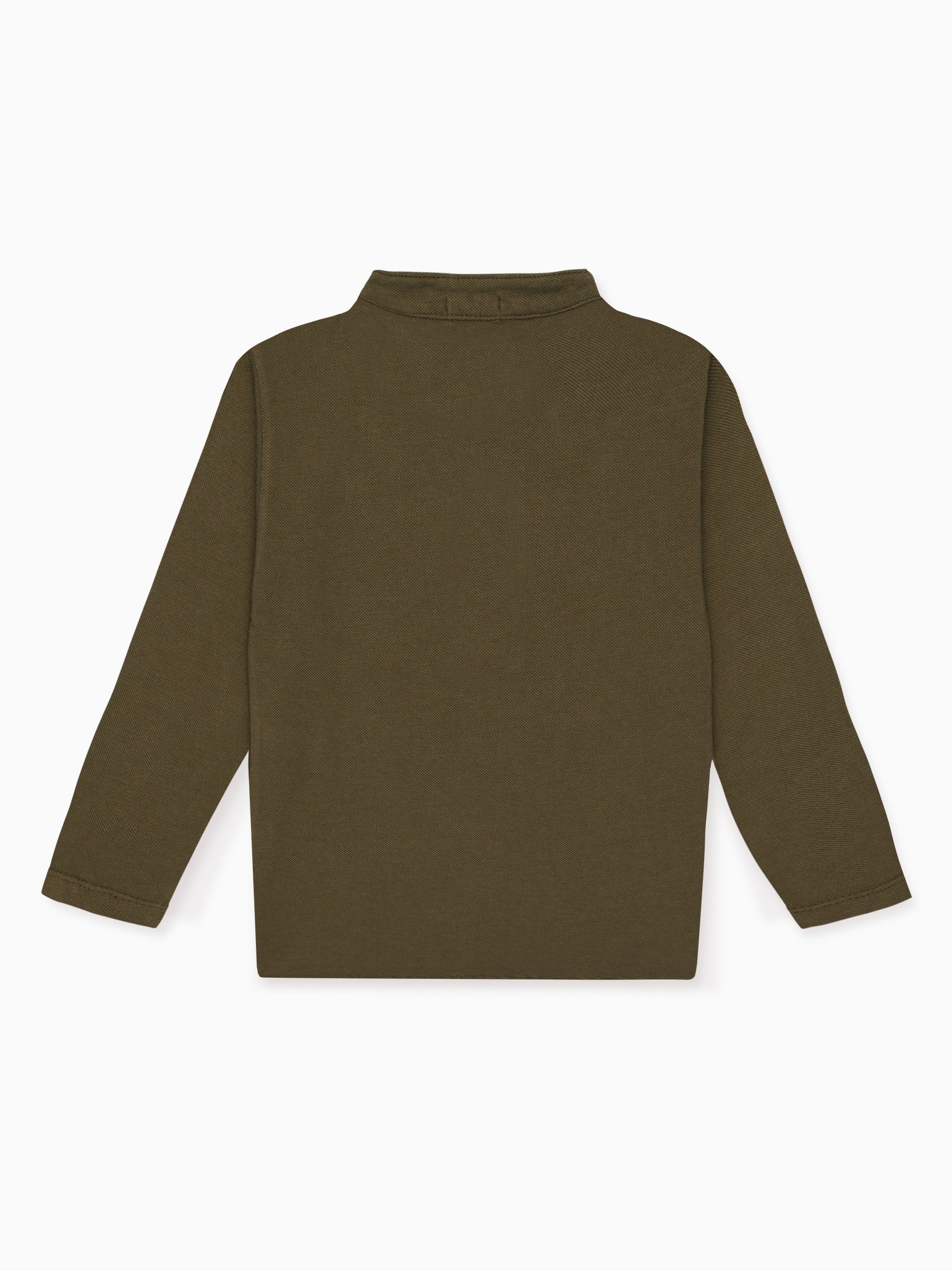 Dark Green Alcomo Long Sleeve Boy Polo Shirt